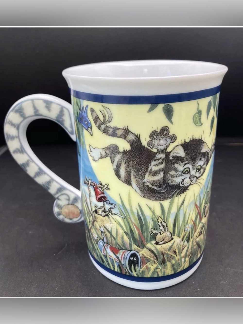 Cat Mug “ On The Prowl “ Comical Cats Porcelain Collector Mugs Gary Patterson